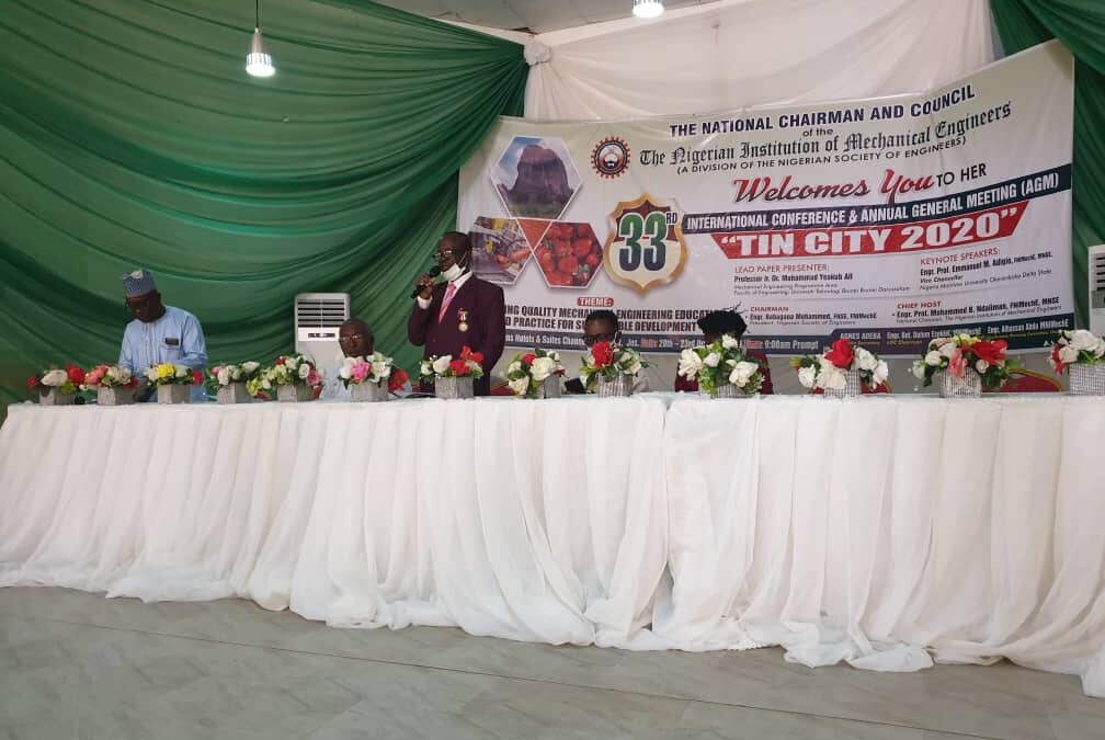 Address by the National Chairman, Engr. Prof. Mohammed Baba Ndaliman, MNSE, FNIMechE, of the Nigerian Institution of Mechanical Engineers on the occasion of the 33rd NIMechE International Conference/AGM on Wednesday, 21st October, 2020